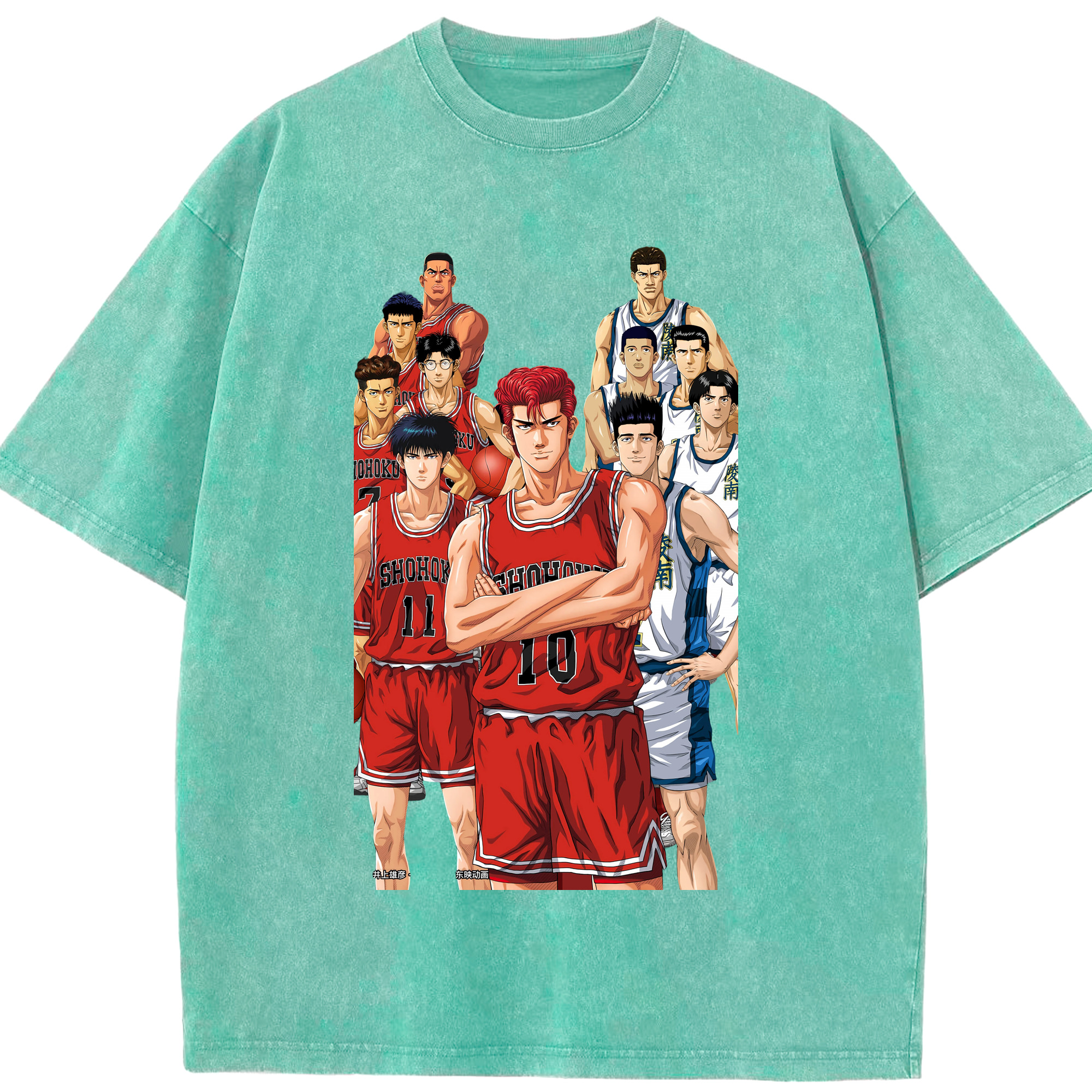 （画像用） SLAM DUNK／スラムダンク 綿100% ヴィンテージ風 半袖Tシャツ（フロントプリント）